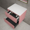 Scanalato Double Drawer Countertop Vanity Unit - Dusky Pink 600mm image