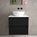 Scanalato Double Drawer Countertop Vanity Unit - Pure Black 600mm