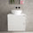 Scanalato Double Drawer Countertop Vanity Unit - Pure White 600mm