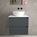 Scanalato Double Drawer Countertop Vanity Unit - Slate Grey 600mm