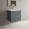 Scanalato Double Drawer Vanity Unit  With Beyondstone Basin - Anthracite 600mm image
