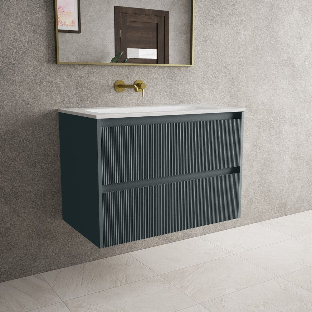 Scanalato Double Drawer Vanity Unit  With Beyondstone Basin - Anthracite 800mm
