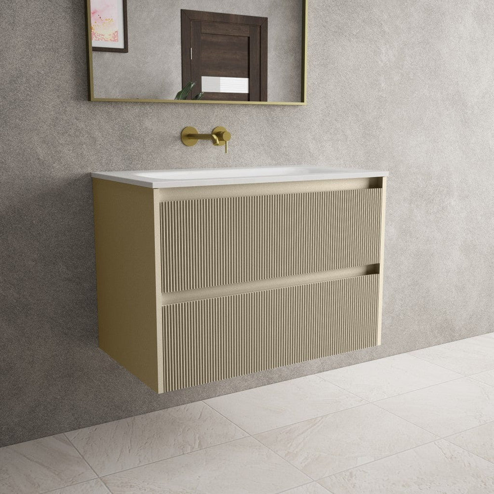 Scanalato Double Drawer Vanity Unit  With Beyondstone Basin - Cashmere 800mm