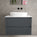 Scanalato Double Drawer Countertop Vanity Unit - Slate Grey 800mm