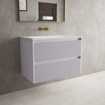 Scanalato Double Drawer Vanity Unit  With Beyondstone Basin - Soft Violet 800mm