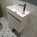 Scanalato Single Door Vanity Unit With Beyondstone Basin - Pure White 450mm