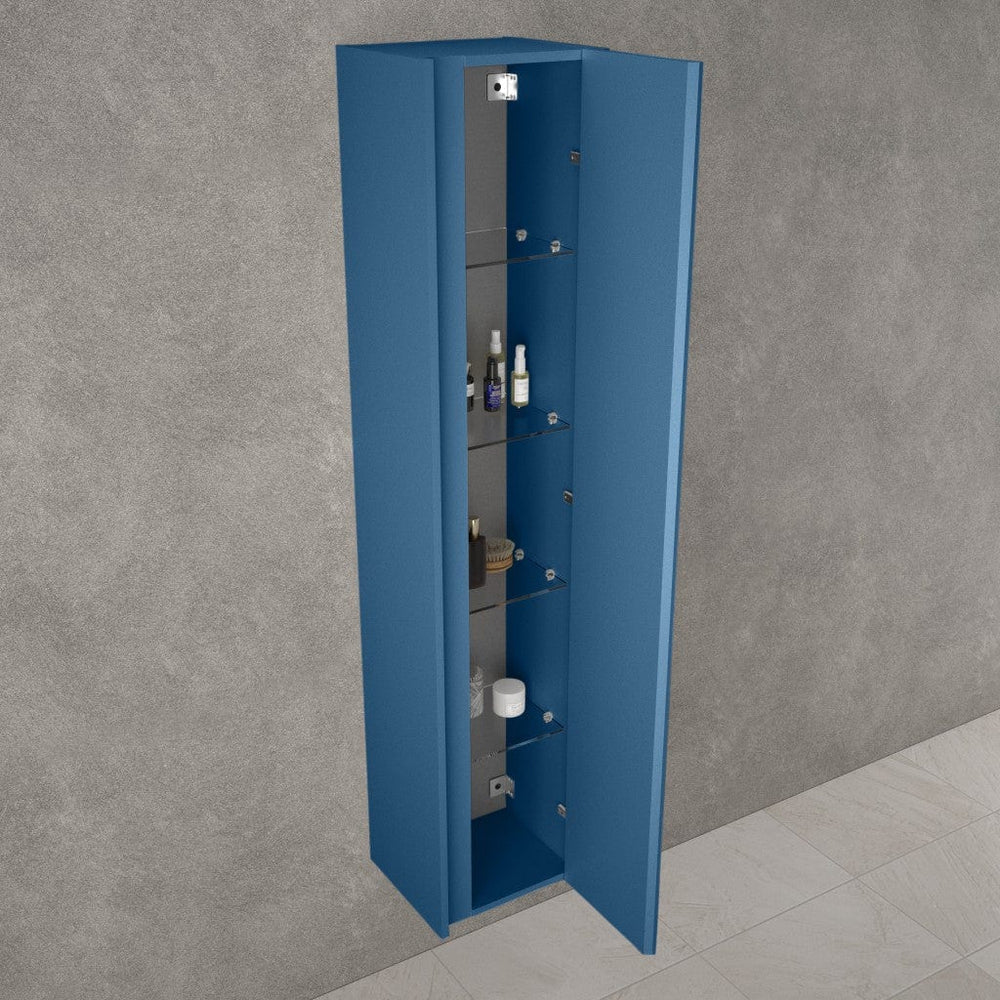 Scanalato Tall Wall Cabinet - Ocean Blue 350mm x 1650mm