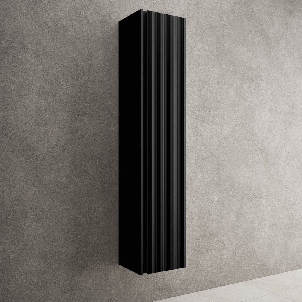 Scanalato Tall Wall Cabinet - Pure Black 350mm x 1650mm