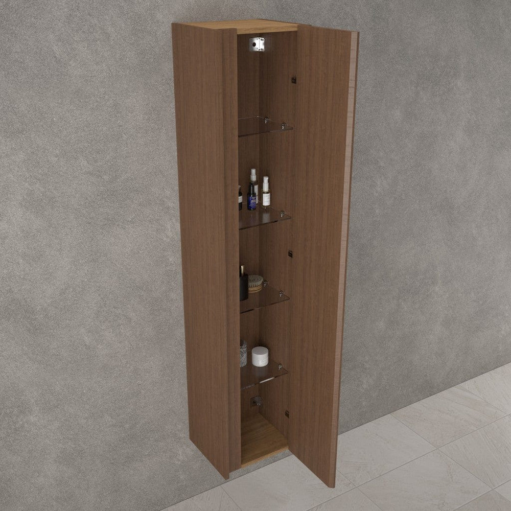Scanalato Tall Wall Cabinet - Walnut 350mm x 1650mm
