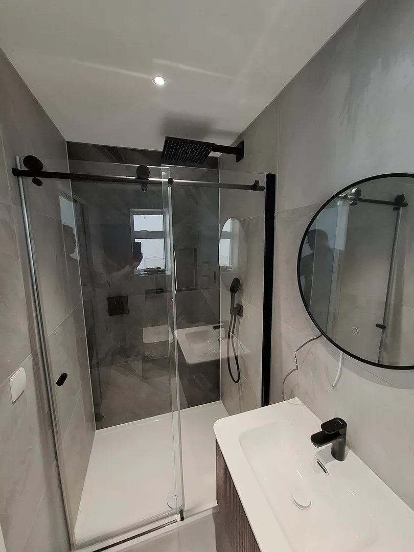 Sliding Shower Door - 1200mm Matt Black