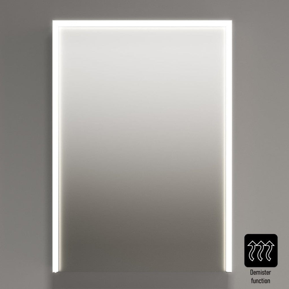 Fiano Steam-Free Modern Mirror Cabinet 500 x 700mm - Matt Black