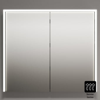 Fiano Steam-Free Modern Mirror Cabinet 800 x 700mm - Aluminium