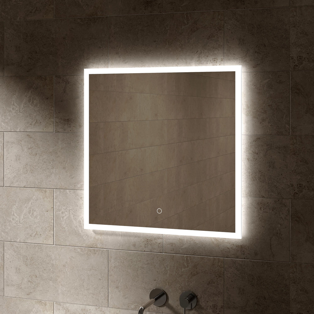 Roscetto Backlit LED Square Steam Free Mirror - 600x600mm