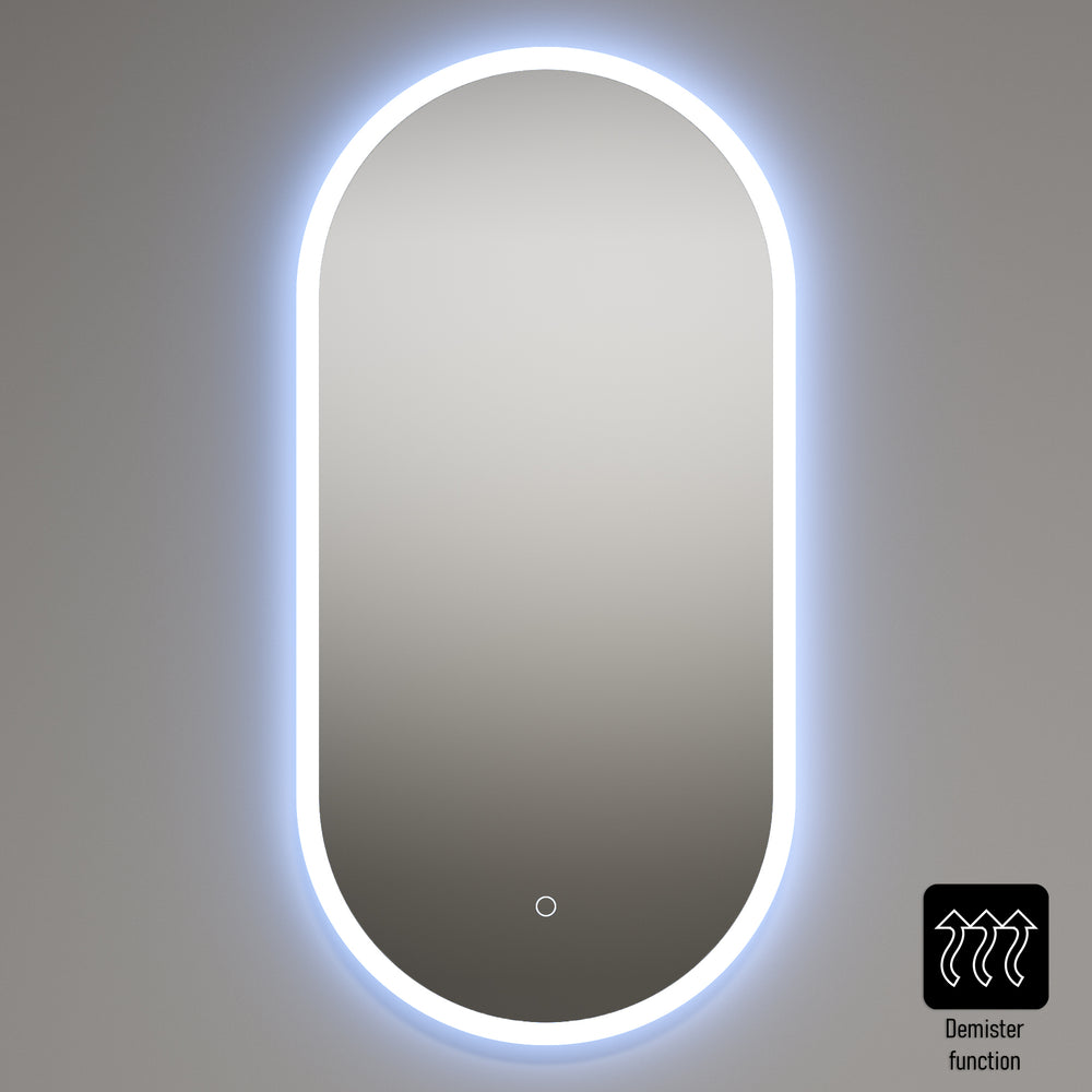 Pignolo Oval Steam Free Mirror with LED Edge - 450x900mm