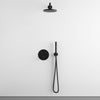 Two Way Push Button Thermostatic Shower Set With Handheld Shower And Wall Mounted Shower Head - Matt Black