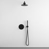 Two Way Push Button Thermostatic Shower Set With Handheld Shower And Wall Mounted Shower Head - Matt Black