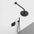 Two Way Push Button Thermostatic Shower Set With Handheld Shower And Wall Mounted Shower Head - Matt Black