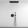 Two Way Push Button Thermostatic Shower Set With Handheld Shower And Ceiling Mounted Shower Head - Matt Black