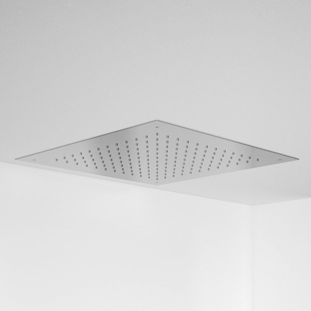 Two Way Push Button Thermostatic Shower Set With Handheld Shower And Ceiling Mounted Shower Head - Chrome