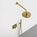 Two Way Push Button Thermostatic Shower Set With Handheld Shower And Wall Mounted Shower Head - Brushed Brass