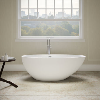 Bolsena Freestanding Egg Shaped Stone Bath 1600mm