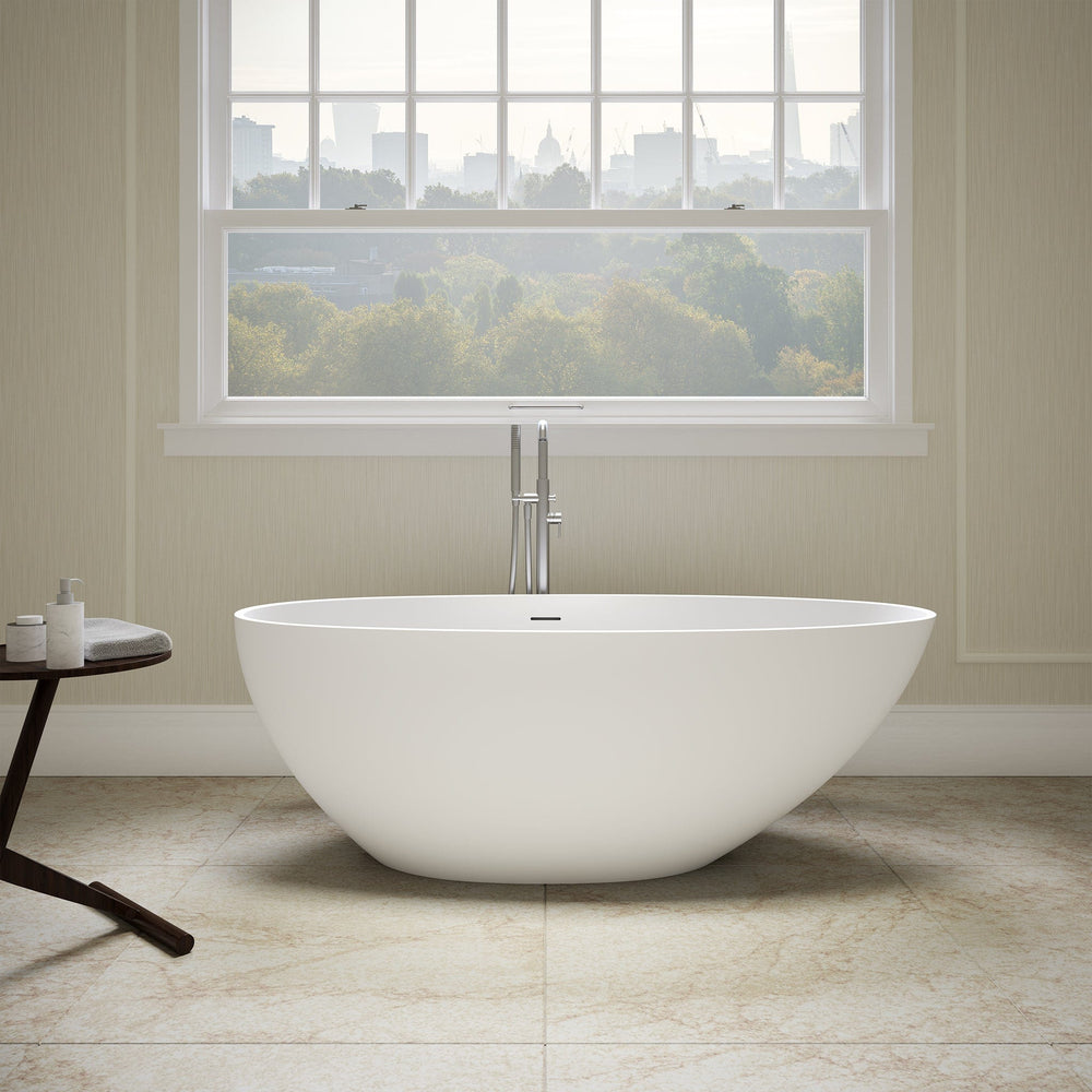 Bolsena Freestanding Egg Shaped Stone Bath 1600mm