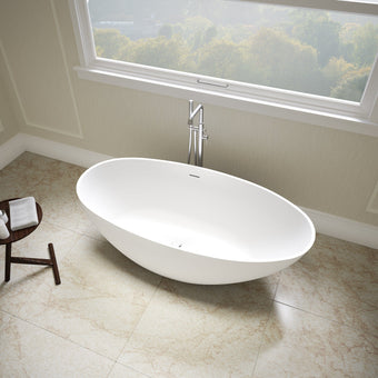Bolsena Freestanding Egg Shaped Stone Bath 1600mm
