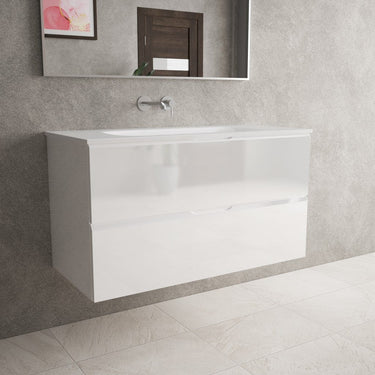 Tasca Two Drawer Vanity Unit  With Beyondstone Basin - Gloss White 1000mm