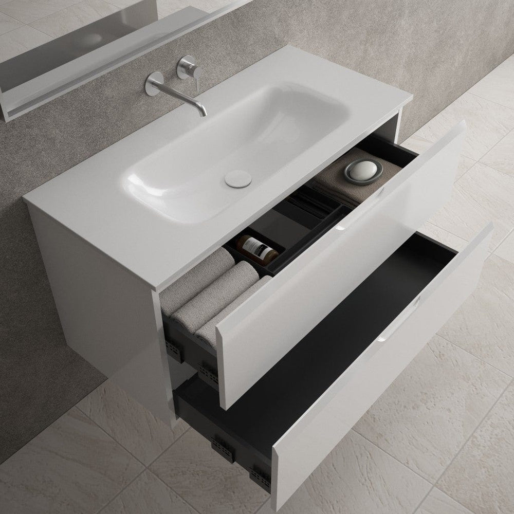 Tasca Two Drawer Vanity Unit  With Beyondstone Basin - Gloss White 1000mm