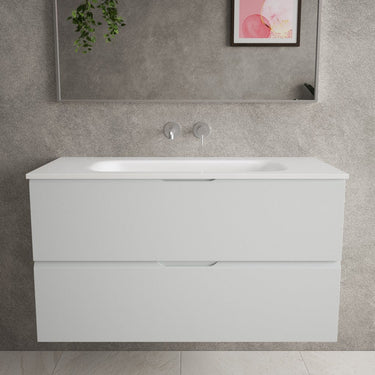 Tasca Two Drawer Vanity Unit  With Beyondstone Basin - Matt Dove 1000mm