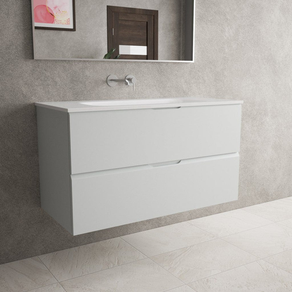 Tasca Two Drawer Vanity Unit  With Beyondstone Basin - Matt Dove 1000mm