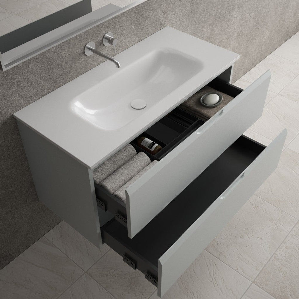 Tasca Two Drawer Vanity Unit  With Beyondstone Basin - Matt Dove 1000mm