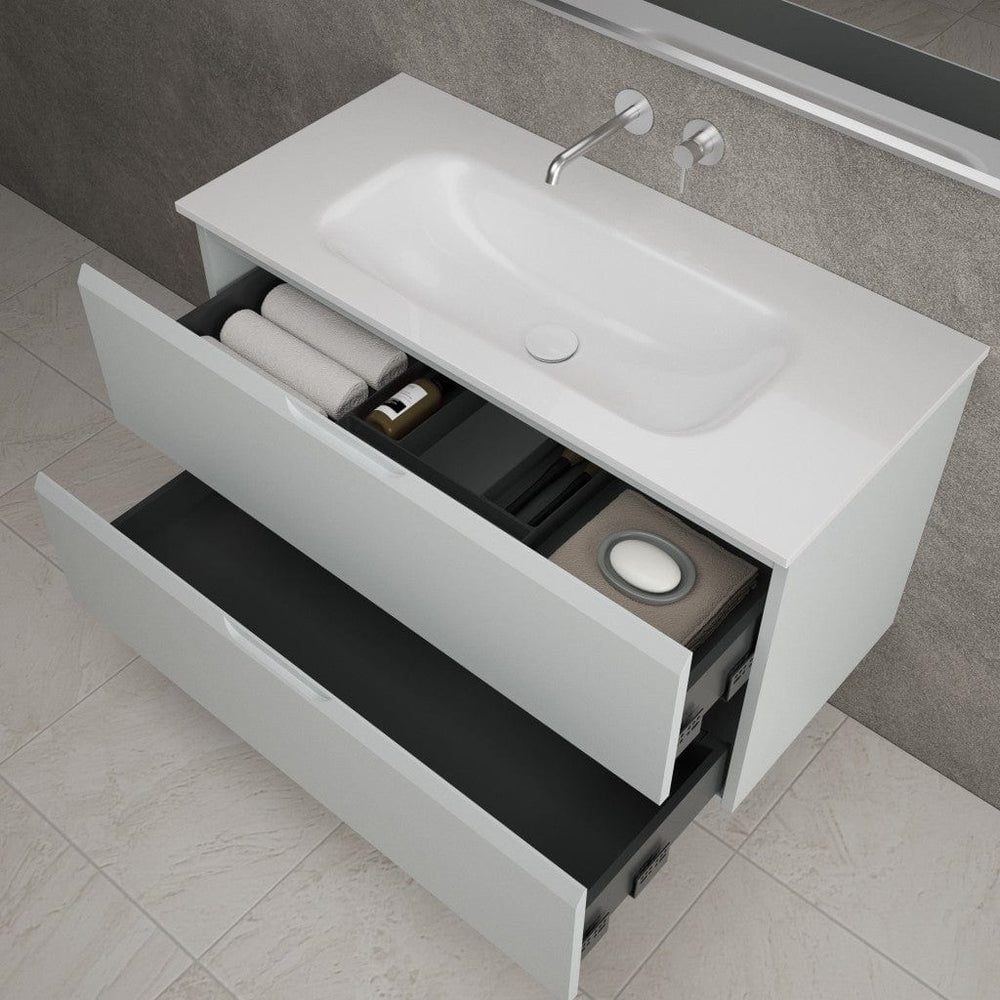 Tasca Two Drawer Vanity Unit  With Beyondstone Basin - Matt Dove 1000mm