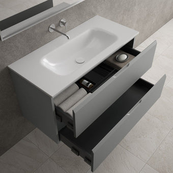 Tasca Two Drawer Vanity Unit  With Beyondstone Basin - Matt Dust 1000mm