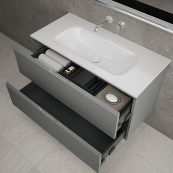 Tasca Two Drawer Vanity Unit  With Beyondstone Basin - Matt Dust 1000mm