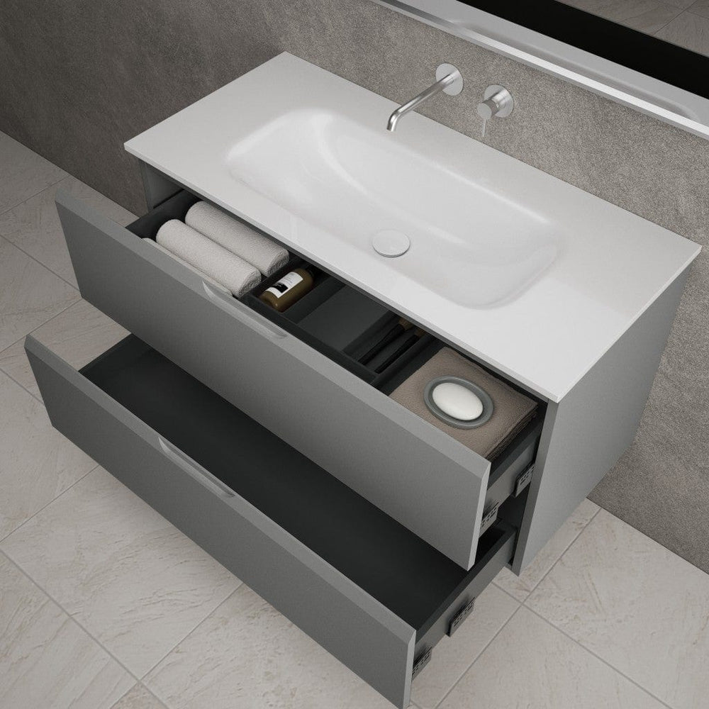 Tasca Two Drawer Vanity Unit  With Beyondstone Basin - Matt Dust 1000mm