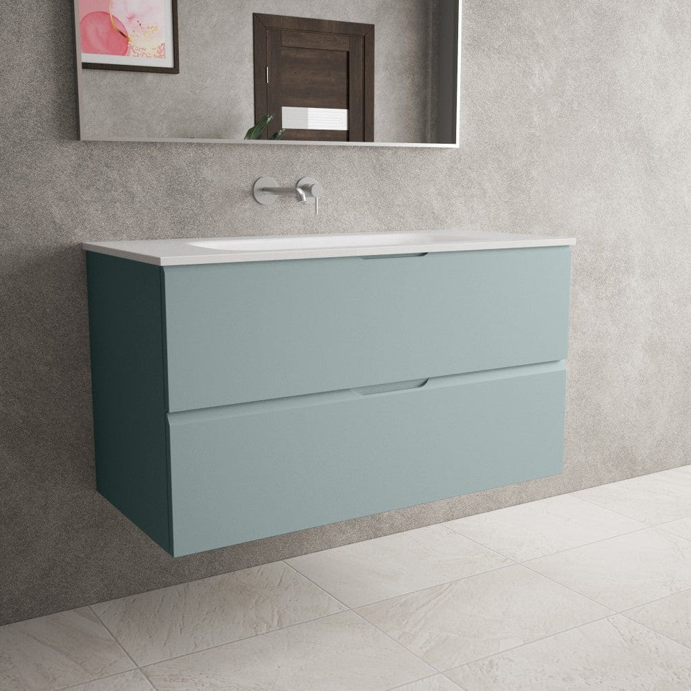 Tasca Two Drawer Vanity Unit  With Beyondstone Basin - Matt Fjord 1000mm