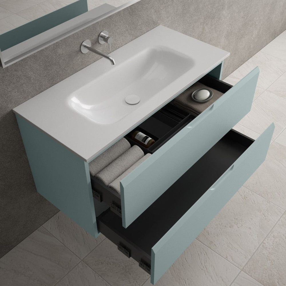 Tasca Two Drawer Vanity Unit  With Beyondstone Basin - Matt Fjord 1000mm