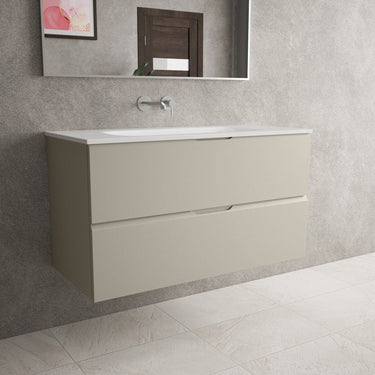 Tasca Two Drawer Vanity Unit  With Beyondstone Basin - Matt Stone 1000mm