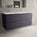 Tasca Four Drawer Vanity Unit With Beyondstone Double Basin - Matt Graphite 1200mm