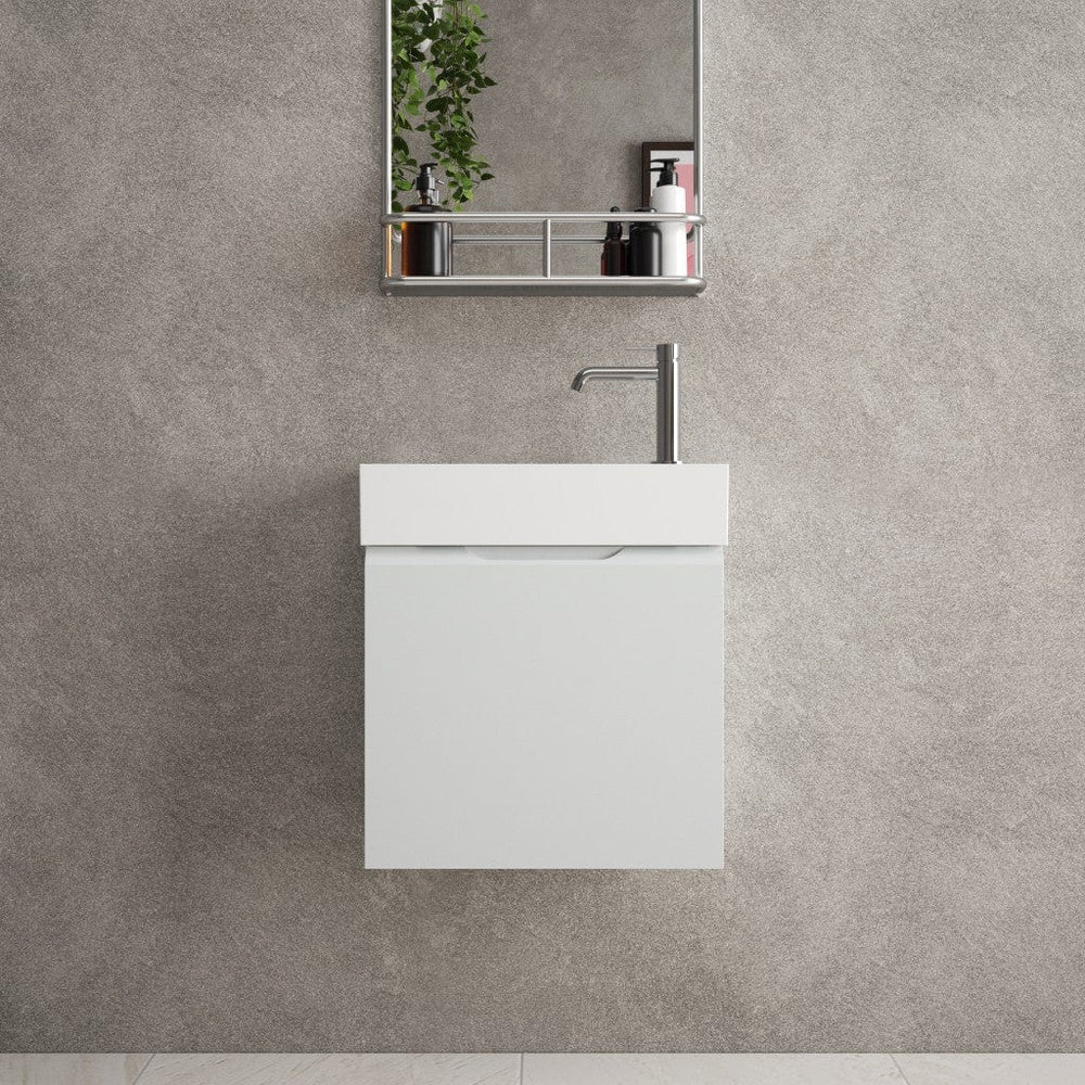 Tasca Single Door Vanity Unit With Beyondstone Basin - Matt Dove 450mm