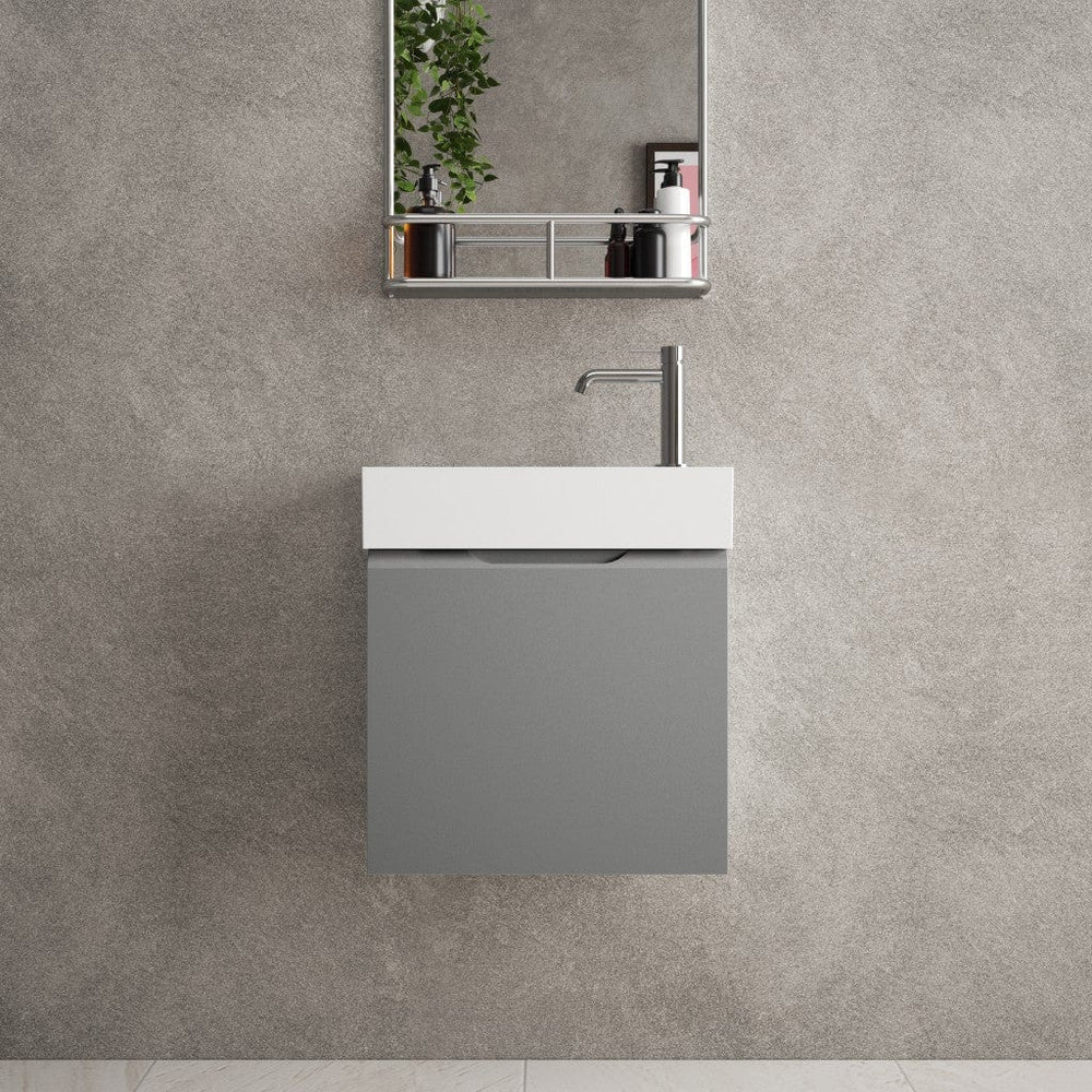 Tasca Single Door Vanity Unit With Beyondstone Basin - Matt Dust 450mm