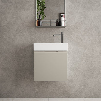 Tasca Single Door Vanity Unit With Beyondstone Basin - Matt Stone 450mm