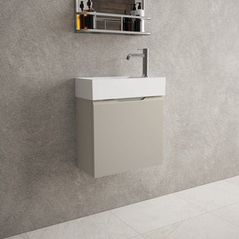 Tasca Single Door Vanity Unit With Beyondstone Basin - Matt Stone 450mm