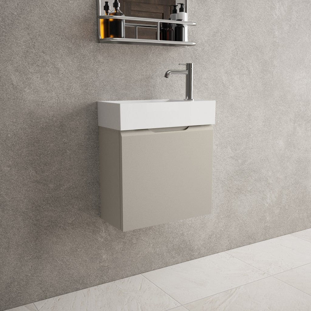 Tasca Single Door Vanity Unit With Beyondstone Basin - Matt Stone 450mm