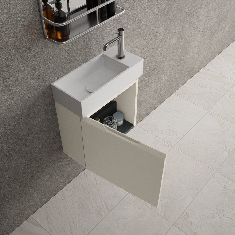 Tasca Single Door Vanity Unit With Beyondstone Basin - Matt Stone 450mm