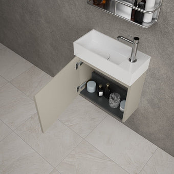 Tasca Single Door Vanity Unit With Beyondstone Basin - Matt Stone 450mm