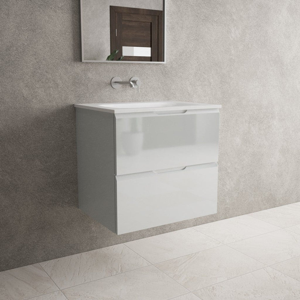 Tasca Two Drawer Vanity Unit With Beyondstone Basin - Gloss Dove 600mm