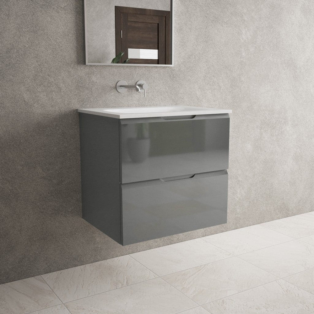 Tasca Two Drawer Vanity Unit With Beyondstone Basin - Gloss Dust 600mm