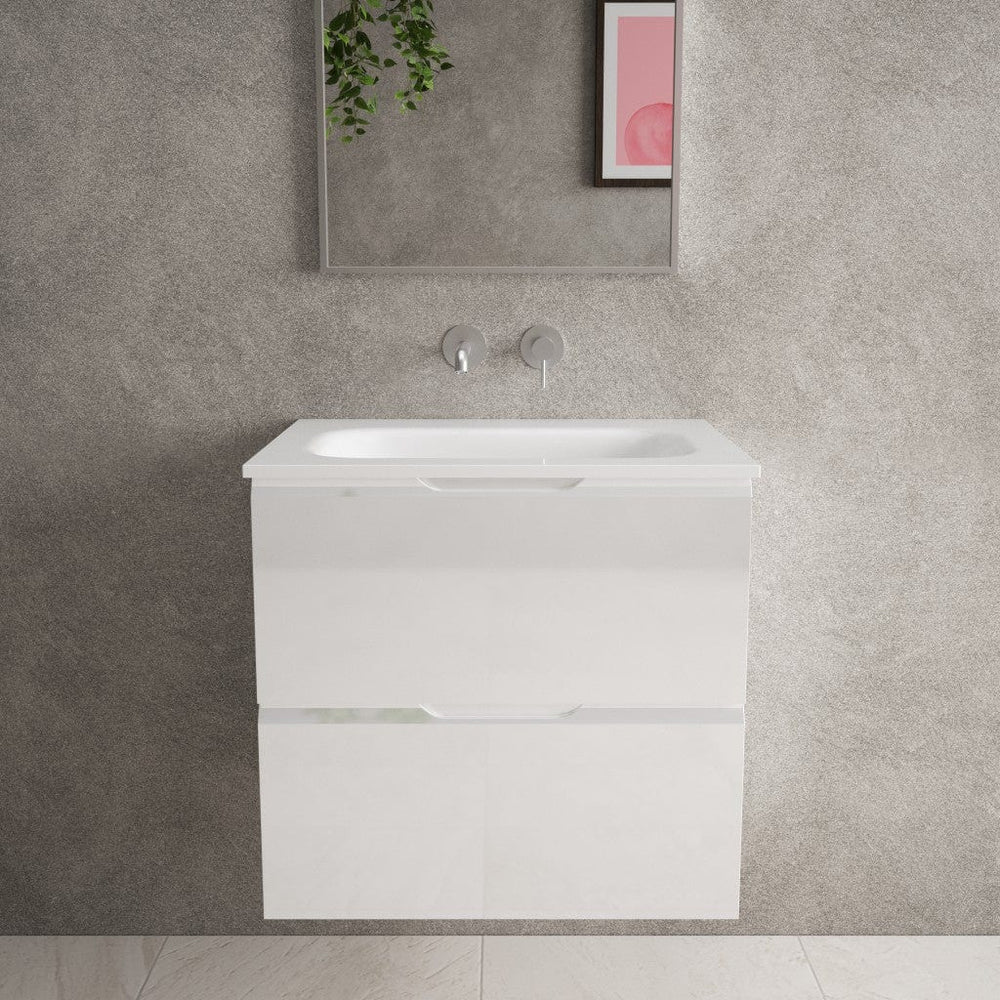 Tasca Two Drawer Vanity Unit With Beyondstone Basin - Gloss White 600mm